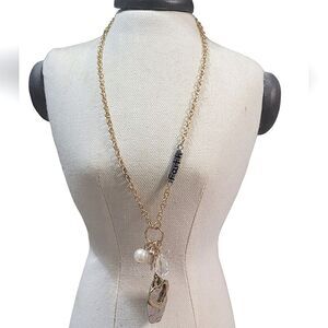 Faith and Faux Pearl Necklace